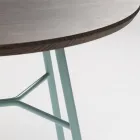 Stolik kawowy z okrągłym blatem z litego drewna Made in Italy - Makino Viadurini