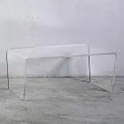 Stolik kawowy z przezroczystego kryształu akrylowego ręcznie składany - Crosto Viadurini