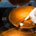 Stolik kawowy z drewna i stali z metalowymi nogami Made in Italy - Damaszek Viadurini