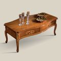 Inkrustowany drewniany stolik kawowy z 2 szufladami Made in Italy - Katerine