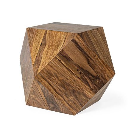 Stolik kawowy z drewna Sheesham Design Polygonal Homemotion - Torrice Viadurini