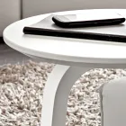 Lakierowany stolik kawowy MDF z ramą z litego drewna Made in Italy - Tobiko Viadurini