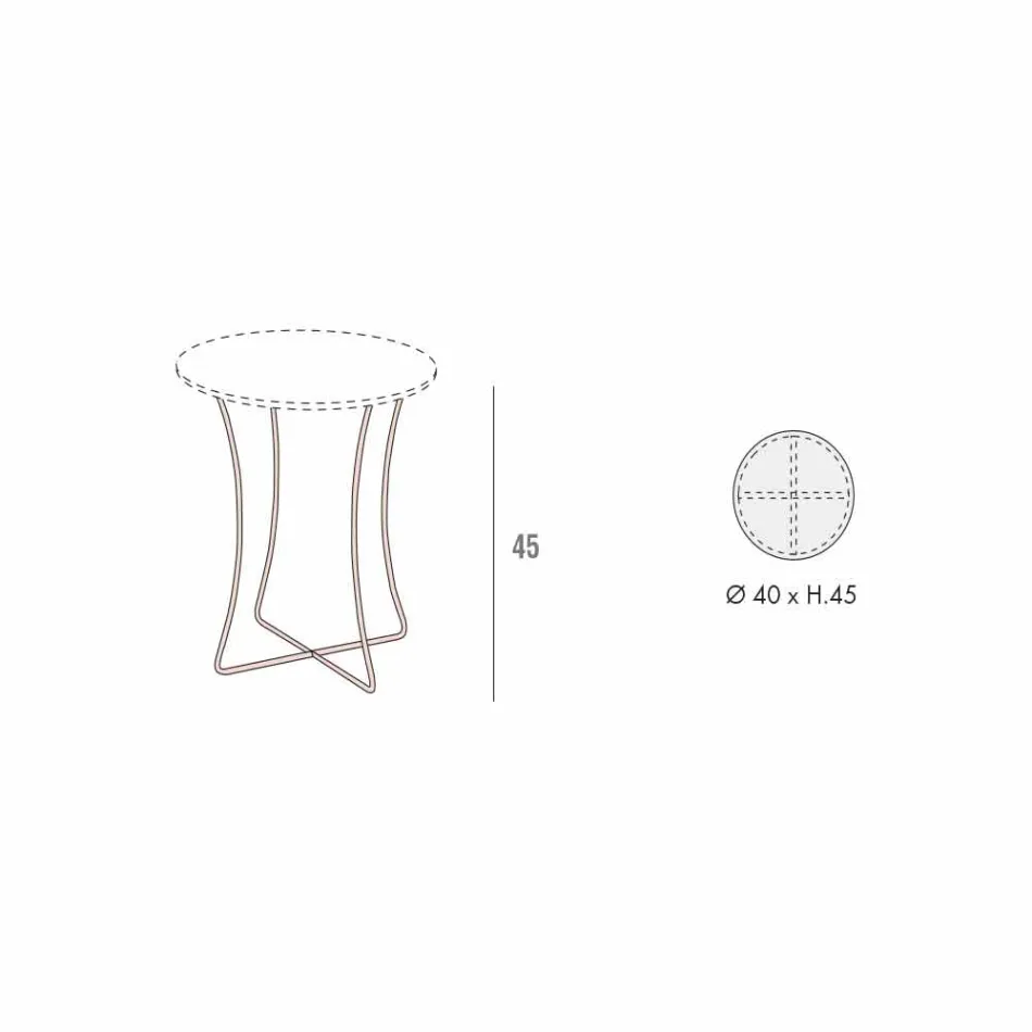 Stolik kawowy z malowanego metalu z blatem HPL Made in Italy - Numbo Viadurini
