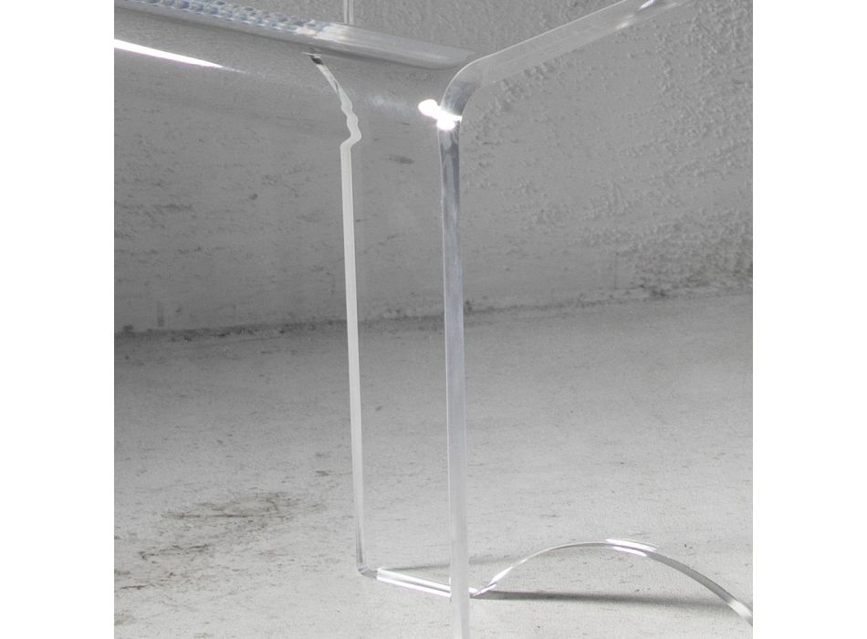 Stolik Stolik Kryształowy Przezroczysty Akryl Minimalny Włoski - Plarco Viadurini