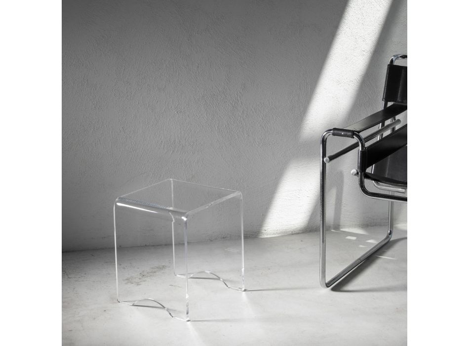 Stolik Stolik Kryształowy Przezroczysty Akryl Minimalny Włoski - Plarco Viadurini