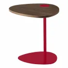 Stolik kawowy do salonu z metalowym i drewnianym blatem, luksusowy design - Yassine Viadurini