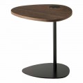 Stolik kawowy do salonu z metalowym i drewnianym blatem, luksusowy design - Yassine