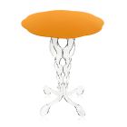 Pomarańczowy okrągły stół Janis, 50 cm, nowoczesny design, wykonany we Włoszech Viadurini