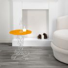 Pomarańczowy okrągły stół Janis, 50 cm, nowoczesny design, wykonany we Włoszech Viadurini