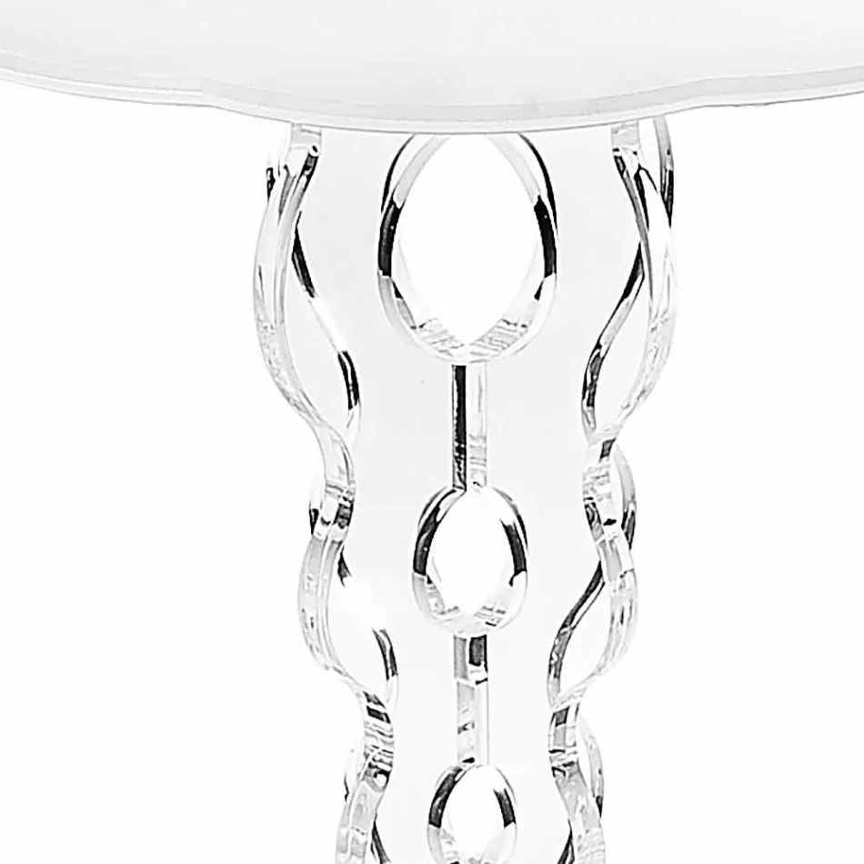 Okrągły biały stół o średnicy 36cm, nowoczesny design Janis, wyprodukowany we Włoszech Viadurini