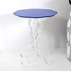 Niebieski okrągły stół o średnicy 36 cm, nowoczesny design Janis, wyprodukowany we Włoszech Viadurini