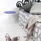 Niebieski okrągły stół o średnicy 36 cm, nowoczesny design Janis, wyprodukowany we Włoszech Viadurini