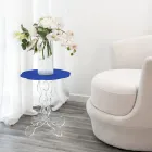 Okrągły niebieski stolik kawowy o średnicy 50 cm Janis nowoczesny design, wyprodukowany we Włoszech Viadurini