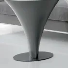 Okrągły stolik kawowy w kształcie łódki z metalu i szkła trawionego - wejście na pokład Viadurini