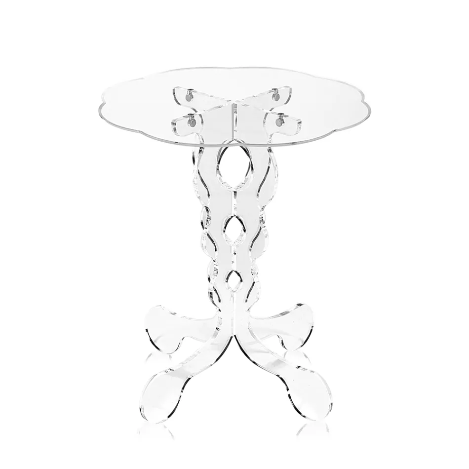 Okrągły Stolik Kawowy z Przezroczystego Pleksi 2 Wymiary - Fosfor Viadurini