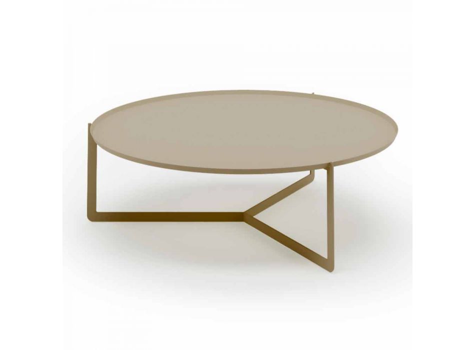 Okrągły stolik kawowy do salonu zewnętrznego z metalu w różnych kolorach - Stephane Viadurini