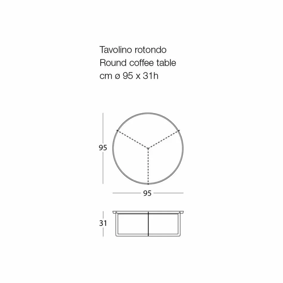 Okrągły stolik kawowy do salonu zewnętrznego z metalu w różnych kolorach - Stephane Viadurini