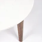 Okrągły Stolik Kawowy do Salonu z Marmuru i Drewna Mango - Desiderio Viadurini