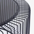 Okrągły stolik kawowy ze stali malowanej i szkła hartowanego - Apuleio Viadurini