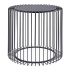 Okrągły stolik kawowy ze stali malowanej i szkła hartowanego - Apuleio Viadurini