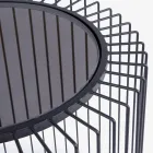 Okrągły stolik kawowy ze stali malowanej i szkła hartowanego - Apuleio Viadurini