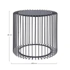 Okrągły stolik kawowy ze stali malowanej i szkła hartowanego - Apuleio Viadurini