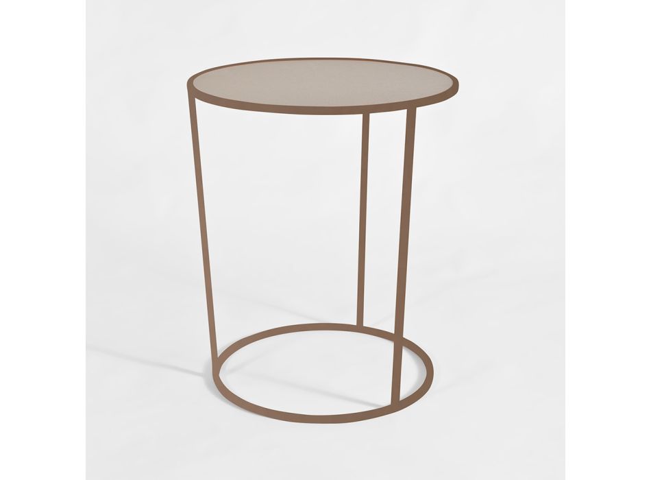 Okrągły stolik kawowy do nowoczesnego salonu z kolorowego metalu Made in Italy - Raphael Viadurini