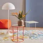 Okrągły stolik kawowy do nowoczesnego salonu z kolorowego metalu Made in Italy - Raphael Viadurini