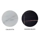 Okrągły stolik kawowy do salonu z luksusowego metalu i szkła z efektem marmuru - Magali Viadurini