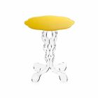 Okrągły stół żółty o średnicy 36cm nowoczesny design Janis, wyprodukowany we Włoszech Viadurini