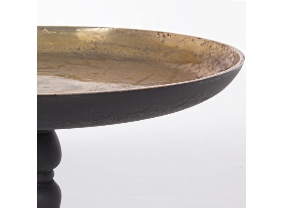 Okrągły stół z platerowanego i antycznego aluminium Homemotion - Smemo Viadurini