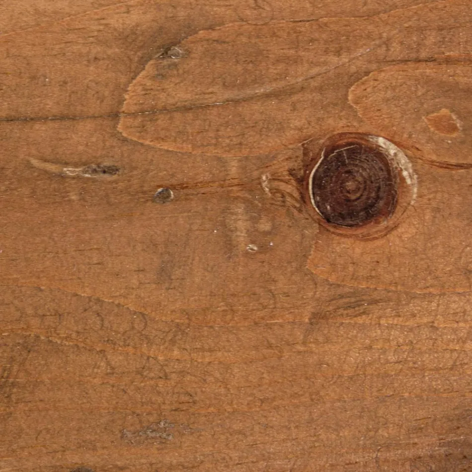 Okrągły stolik kawowy z drewna z recyklingu i stali w kolorze białym lub szarym - Genoveffa Viadurini