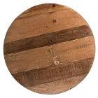 Okrągły stolik kawowy z drewna z recyklingu i stali w kolorze białym lub szarym - Genoveffa Viadurini