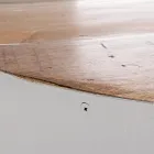 Okrągły stolik kawowy z drewna z recyklingu i stali w kolorze białym lub szarym - Genoveffa Viadurini