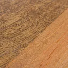 Okrągły stolik kawowy z drewna z recyklingu i stali w kolorze białym lub szarym - Genoveffa Viadurini