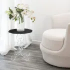 Okrągły czarny stolik kawowy o średnicy 36 cm nowoczesny design Janis, wyprodukowany we Włoszech Viadurini