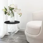 Okrągły czarny stolik kawowy o średnicy 50 cm Janis nowoczesny design, wyprodukowany we Włoszech Viadurini