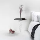 Okrągły stół czarna średnica 50 cm nowoczesny design Janis, wyprodukowany we Włoszech Viadurini