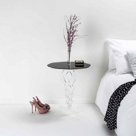 Okrągły stół czarna średnica 50 cm nowoczesny design Janis, wyprodukowany we Włoszech Viadurini