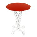 Czerwony okrągły stół o średnicy 50 cm, nowoczesny design Janis, wyprodukowany we Włoszech