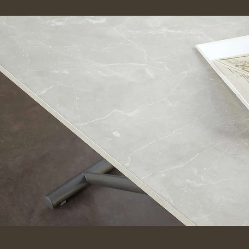 Transformowalny stolik kawowy z regulowaną wysokością do 82 cm Made in Italy - Wheel Viadurini