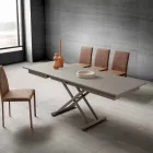 Rozkładany stolik kawowy do salonu z Fenix i metalu Made in Italy - Chiano Viadurini