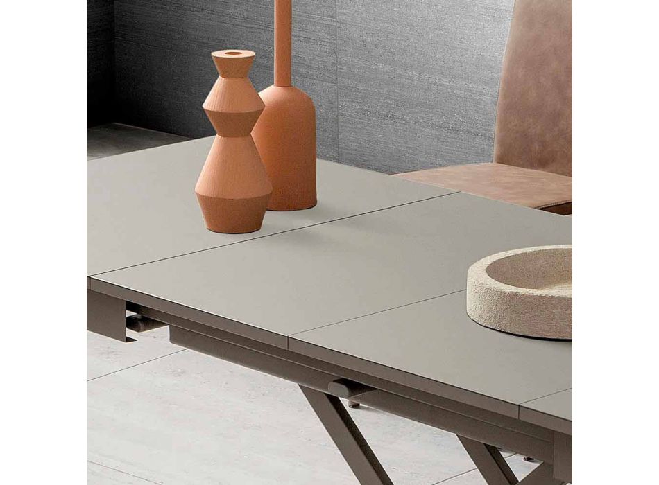 Rozkładany stolik kawowy do salonu z Fenix i metalu Made in Italy - Chiano Viadurini