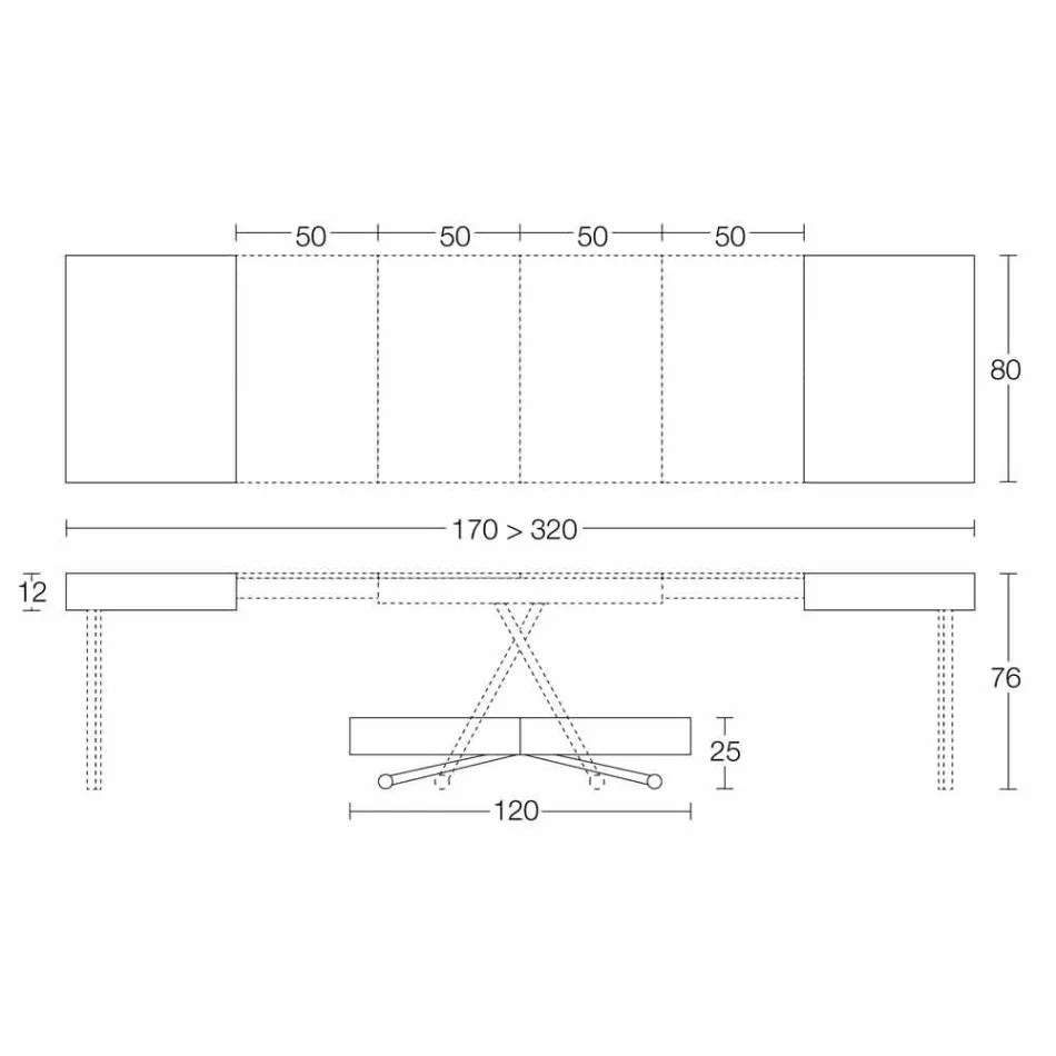 Rozkładany stolik kawowy z drewna i czarnego metalu Made in Italy - Niverio Viadurini