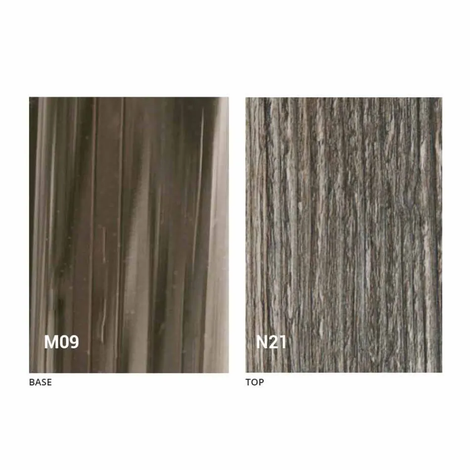 Rozkładany stolik kawowy z drewna i czarnego metalu Made in Italy - Niverio Viadurini