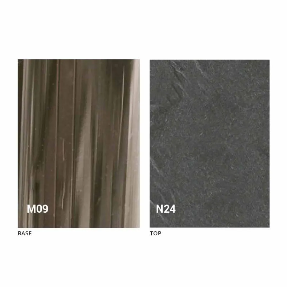 Rozkładany stolik kawowy z drewna i czarnego metalu Made in Italy - Niverio Viadurini