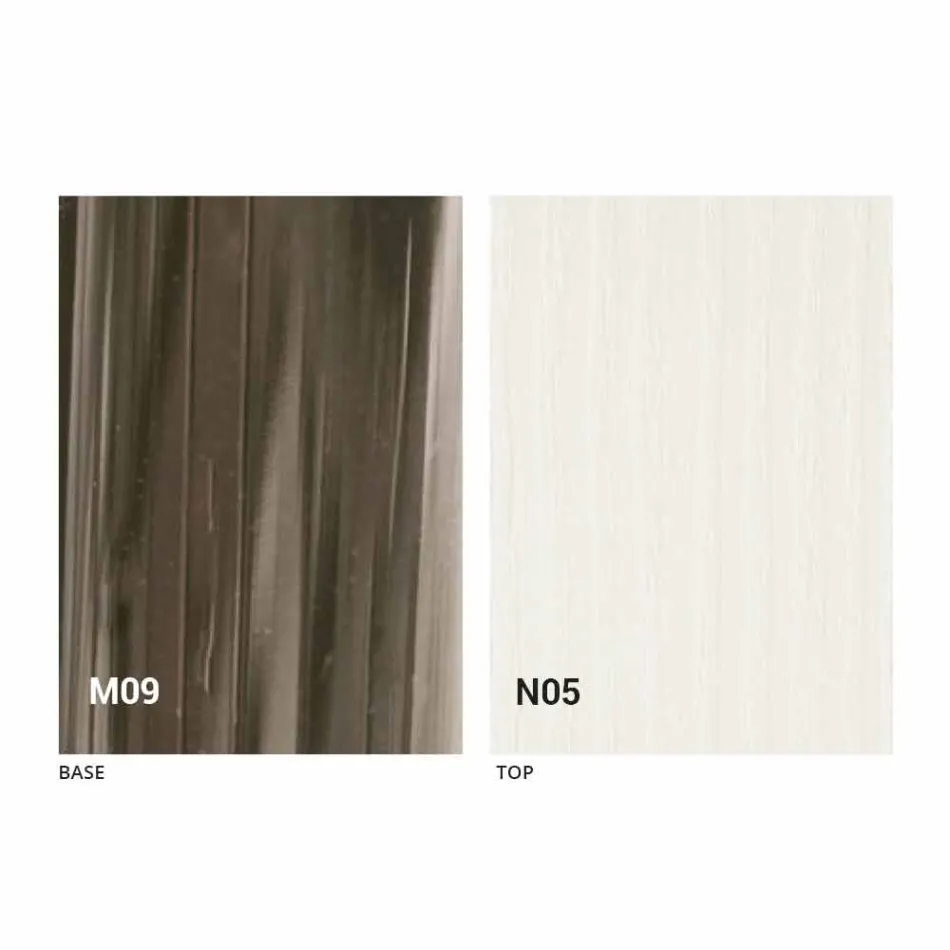 Rozkładany stolik kawowy z drewna i czarnego metalu Made in Italy - Niverio Viadurini