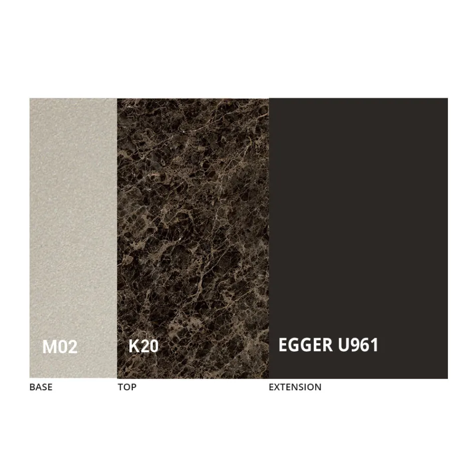 Transformowalny stolik kawowy z metalu i ceramiki Made in Italy - Saturn Viadurini