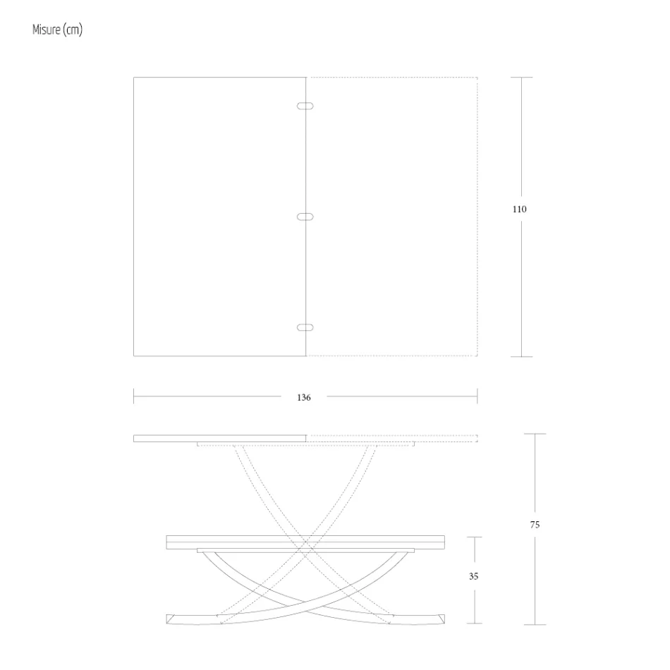 Transformowalny stolik kawowy w drewnianym stole do jadalni Made in Italy - Aikido Viadurini