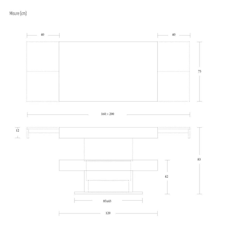 Transformowalny stolik kawowy w drewnianym stole do jadalni Made in Italy - Polar Viadurini